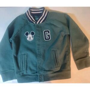 Disney/baby Gap Mickey Mouse‎ Fleece Bomber Jacket 5 Toddler Read!